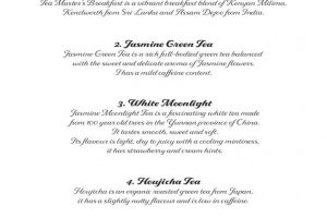 High Tea Set menu